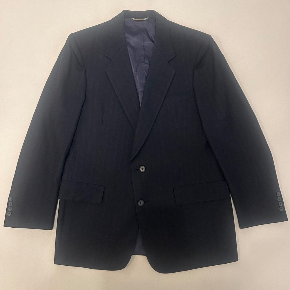 VTG Christian Dior Monsieur Blazer Navy Red Pinstripe USA Union 40R Dior Lining